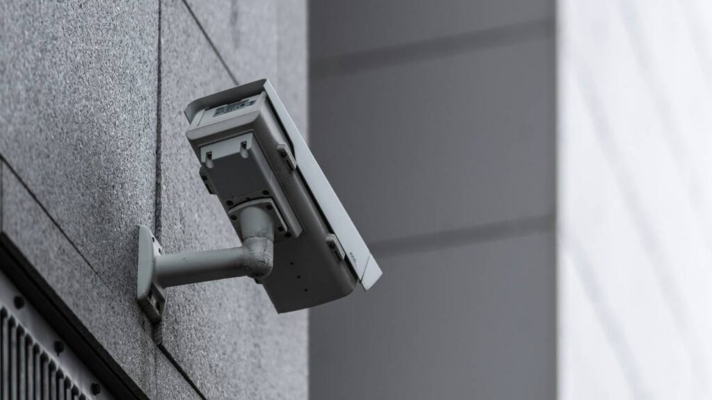 A CCTV camera on the wall